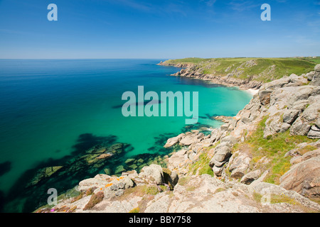 Cornish paesaggi costieri vicino a Porthgwarra Cornwall Regno Unito Foto Stock