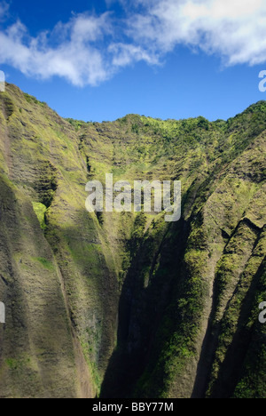 Vista aerea della Costa Napali su Kauai Hawaii USA Foto Stock