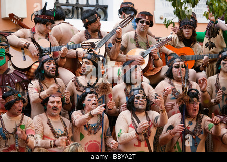 Carrusel de Coros en los Carnavales de Cádiz Andalucía España cori nella giostra carnevali della cadice andalusia Spagna Foto Stock