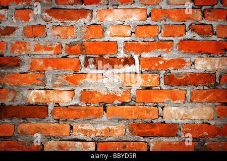 Muro di mattoni closeup Foto Stock