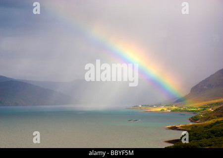 Rainbow illuminazione Ardessie Scozia Scotland Foto Stock