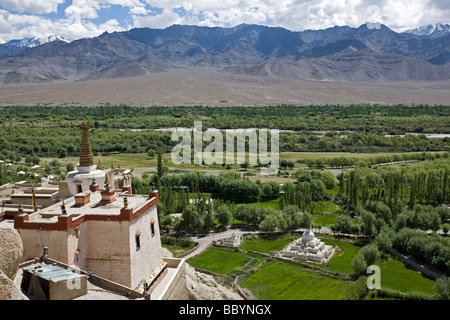 Vista dal palazzo di Shey. Vicino a Leh. Ladakh. India Foto Stock