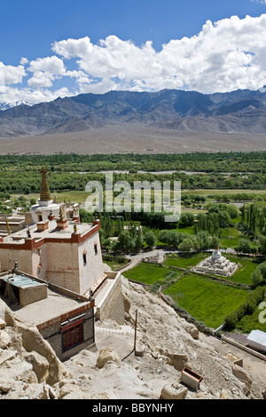 Vista dal palazzo di Shey. Vicino a Leh. Ladakh. India Foto Stock