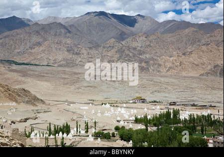 Vista dal palazzo di Shey. Vicino a Leh. Ladakh. India Foto Stock