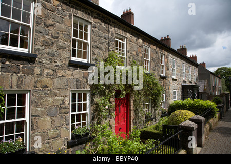 Academy Street nel XVIII secolo gracehill villaggio un insediamento moravo nella contea di Antrim Irlanda del Nord Regno Unito Foto Stock