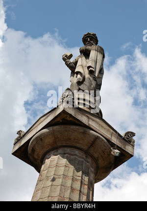 Memoriale di John Knox, il riformatore scozzese, a Glasgow la necropoli. Foto Stock