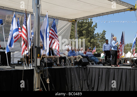 Lo stato di Israele il 61° compleanno fu celebrato dagli ebrei nella California del Sud il 3 maggio 2009 in Woodley Park Avenue Foto Stock