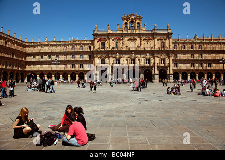 Plaza Mayor de Salamanca Castilla León España Plaza Mayor di Salamanca Castiglia e Leon Spagna Foto Stock