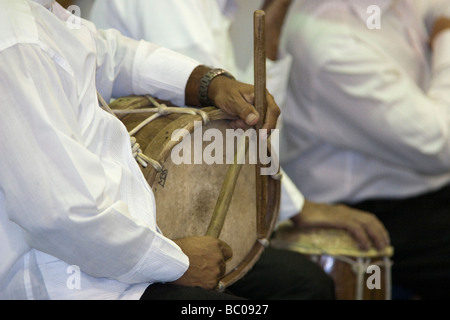 I musicisti folk a un ULACIT riunione folcloristica città di Panama, Repubblica di Panama America Centrale Foto Stock