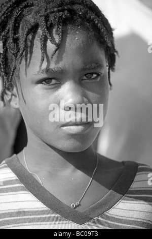 Haiti, Nord, Cap Haitien, ragazza locale. Foto Stock