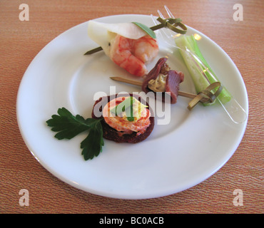 Antipasti di prima classe in Air France la Premiere (AF) Foto Stock