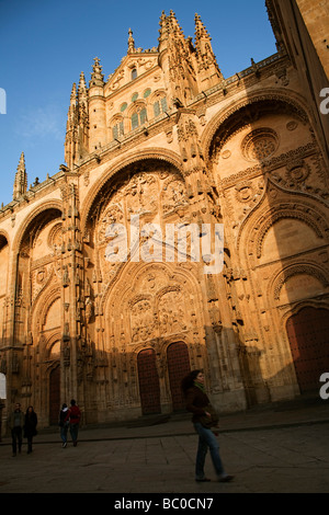 Portada principal de la Catedral de Salamanca Castilla León España Cattedrale di Salamanca Castiglia e Leon Spagna Foto Stock