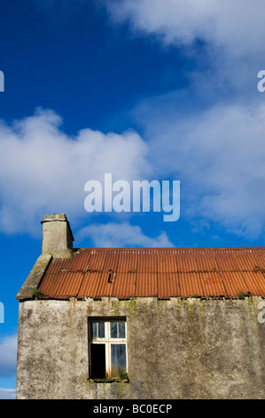 Agriturismo abbandonati astratta, Rodel, Sud Harris, Ebridi Esterne, Scozia Foto Stock