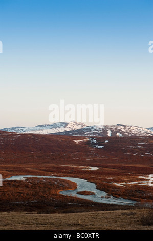 Montagne coperte di neve ALASKA Foto Stock