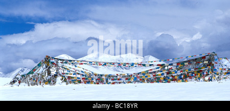 Cina, regione autonoma del Tibet, Xigaze Prefettura, frazioni di Lhatse, (5020 m), Ghiatso La passano anche chiamato Lhakpa La Foto Stock