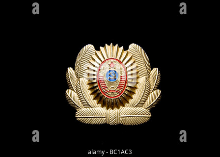 Urss ufficiale dell'esercito badge cappuccio isolato su nero Foto Stock