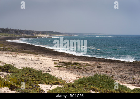 Ventoso Bahia de Corrientes. Playa Caleta Larga, Playa la barca verso Cabo de San Antonio. Per Cuba il litorale occidentale Foto Stock