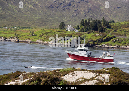 Kylerhea, Isola di Syke, preso da Glenelg, Ebridi Interne, costa ovest della Scozia, Regno Unito Foto Stock