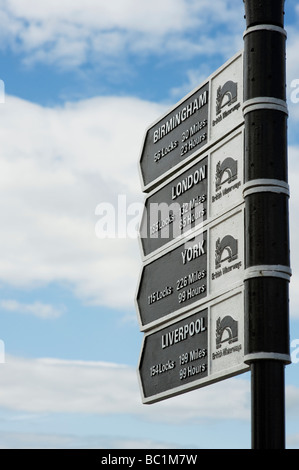 British waterways cartello sul fiume Avon a Stratford Upon Avon, Warwickshire, Inghilterra Foto Stock