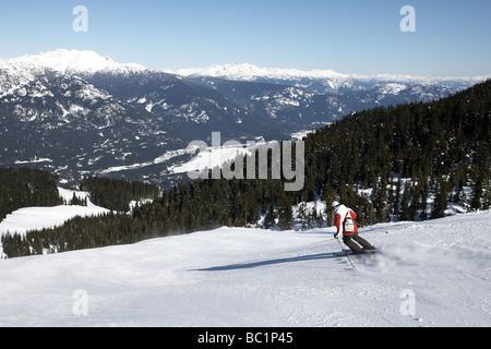 Sci la vasta e poco affollate piste su Whistler Mountain parte della sede per il 2010 giochi olimpici invernali in Canada Foto Stock