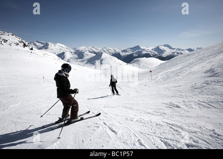 Sci la vasta e poco affollate piste su Whistler Mountain parte della sede per il 2010 giochi olimpici invernali in Canada Foto Stock