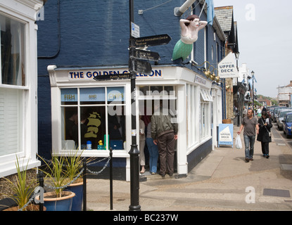 Galeone Goldeon pesce e chip shop Aldeburgh Suffolk in Inghilterra Foto Stock