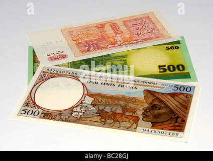 A nord ovest di banconote africane. Foto Stock