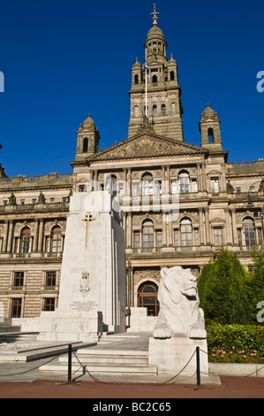 Dh City Chambers GEORGE SQUARE GLASGOW il Cenotafio George Square e City Chambers Foto Stock