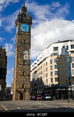 Dh Trongate GLASGOW CROSS GLASGOW Tolbooth steeple clocktower nel quartiere di Merchant City orologio Scozia Scotland Foto Stock