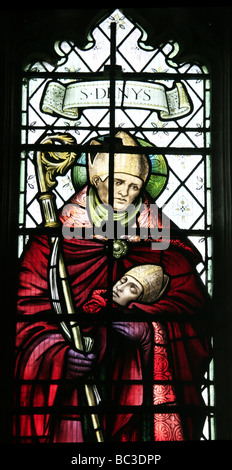 Vetrata raffigurante San Denys Bloxham Oxfordshire Foto Stock