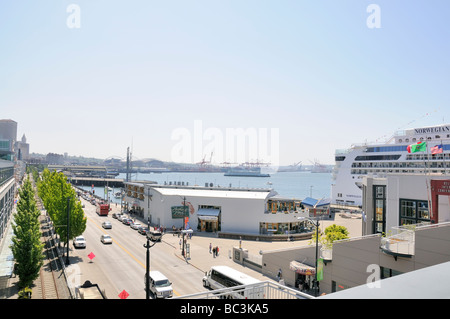 Elliott Avenue in Belltown, Seattle, nello Stato di Washington Foto Stock