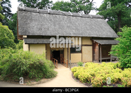 Il Giapponese Minka casa in Royal Botanic Gardens, Kew, Surrey, Inghilterra. Foto Stock