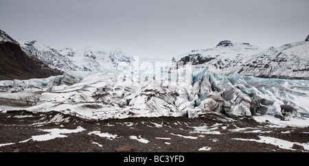 Ghiacciaio Svinafellsjokull, Skaftafell National Park, Islanda Foto Stock