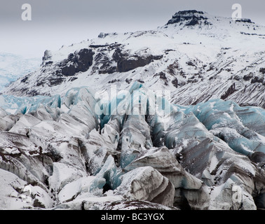 Ghiacciaio Svinafellsjokull, Skaftafell National Park, Islanda Foto Stock
