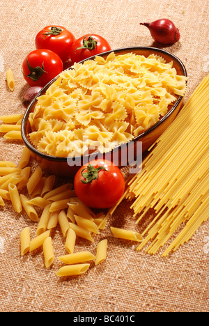 Un assortimento di pasta ancora vita Foto Stock