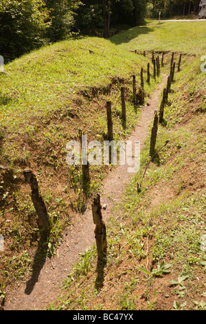 Douaumont Verdun Francia ricostruita WW1 London camminamento Boyau de Londres nel campo di battaglia di Verdun Foto Stock