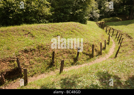 Ricostruito WW1 London camminamento Boyau de Londres nel campo di battaglia di Verdun. Douaumont Verdun Francia Europa Foto Stock