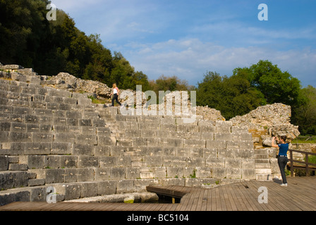 Teatro romano dal III secolo A.C. in antica Butrinto Albania Europa Foto Stock