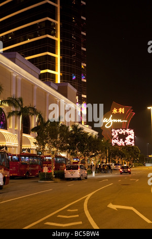 La parte esterna del Wynn hotel and casino è visto in Macau, Cina Foto Stock