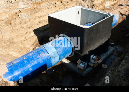 Tubo di acqua essendo prevista al Louis Clark regionale sistema acqua Costruzioni di pipeline sito in Sud Dakota Foto Stock