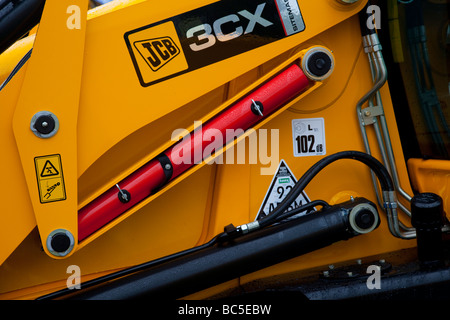 Close-up di JCB macchine di scavo Foto Stock