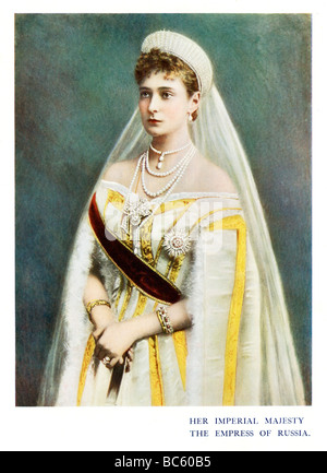 Czarina Alexandra 1900 colore foto ritratto della imperatrice di Russia moglie di Nicholas II ucciso dai bolscevichi nel 1918 Foto Stock