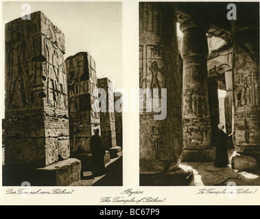 Geografia / viaggio, Egitto, Abydos, tempio del re Seti i (19th dinastia), vista interna, 1930s, , Foto Stock