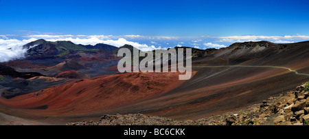 Vista panoramica di Haleakala National Park, Maui, Hawaii, Stati Uniti d'America. Foto Stock