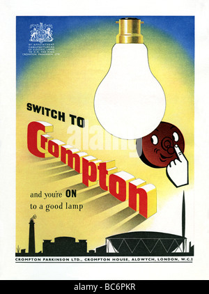 1951 colori per illuminazione britannico società Crompton Morbo di Parkinson Foto Stock