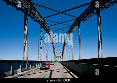 Attraversando il ponte Storestrom tra Zelanda e Falster in Danimarca Foto Stock