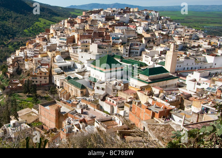 Villaggio di moulay idriss zerhoun o in Marocco Foto Stock