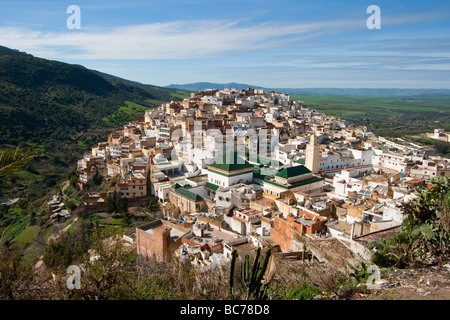 Villaggio di moulay idriss zerhoun o in Marocco Foto Stock