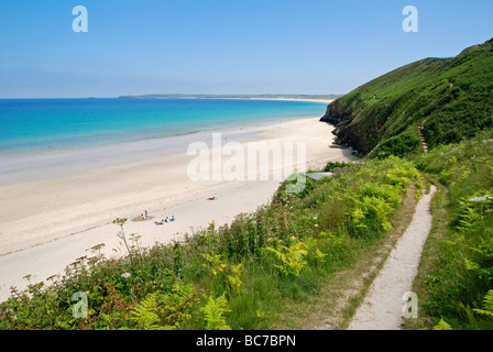 Il sud ovest sentiero costiero a Carbis Bay vicino a st.Ives in Cornovaglia,uk Foto Stock