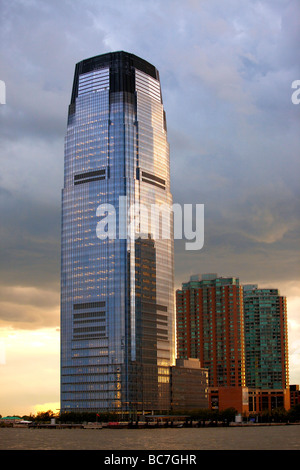 Goldman Sachs Edificio, Jersey City Waterfront Fiume Hudson Foto Stock
